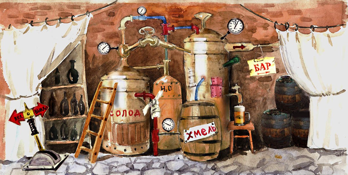 Эскиз росписи для пивного бара