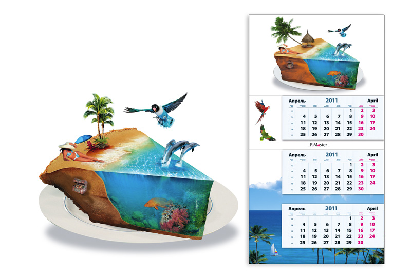 шапка для квартального календаря. Коллаж