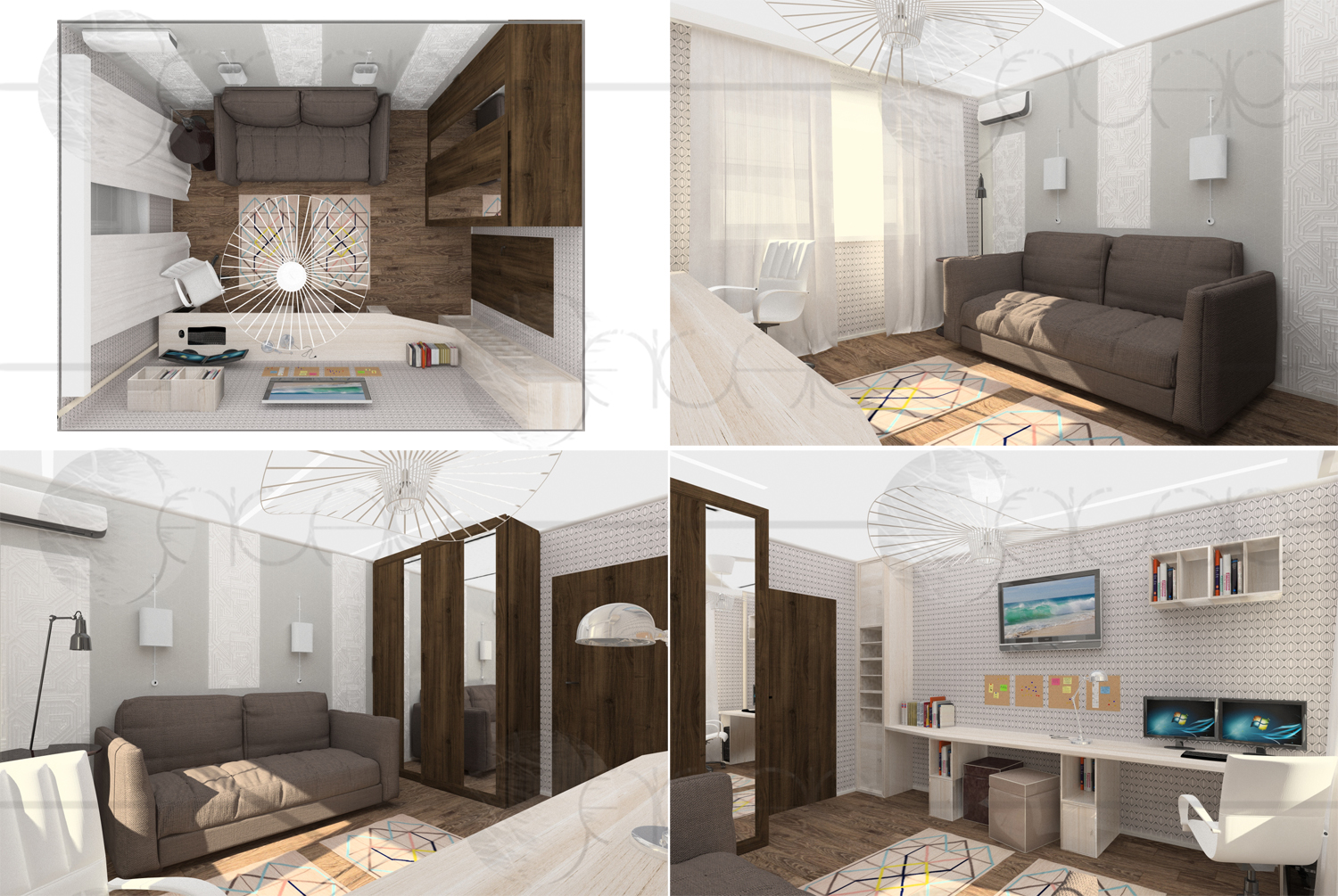 Интерьер комнаты юноши-студента