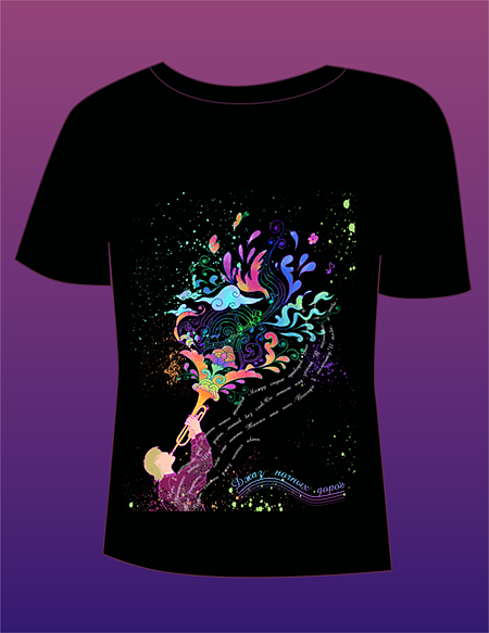 Рисунок на футболку "Джаз ночных дорог"