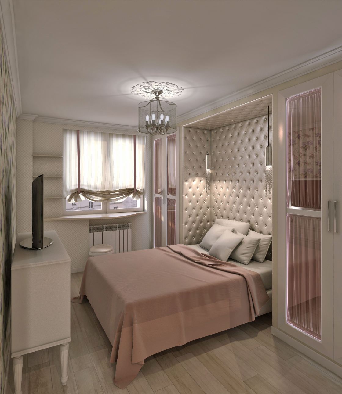 Квартира в стиле "Французская классика". Спальня
