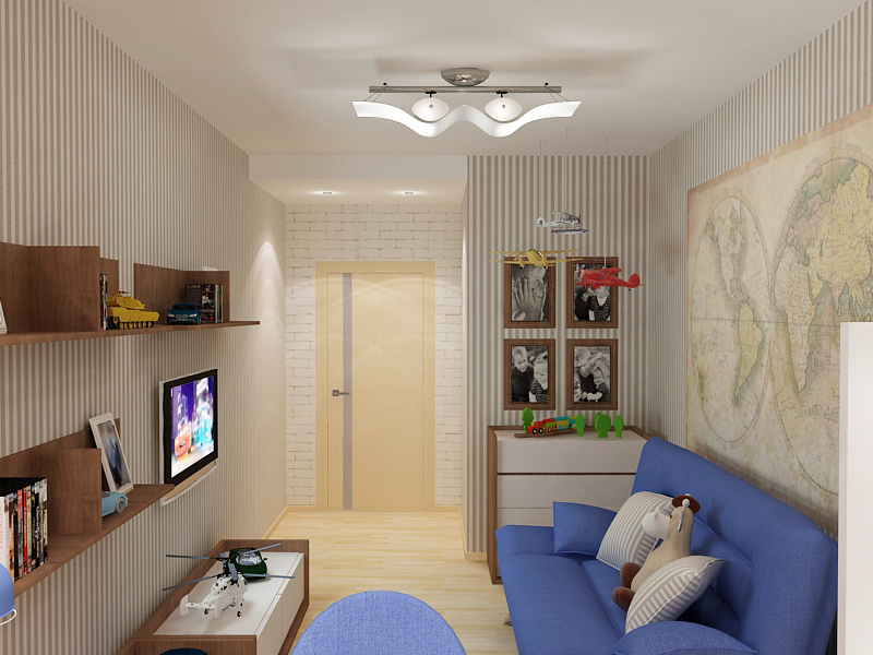 Дизайн части квартиры(детская сына)
