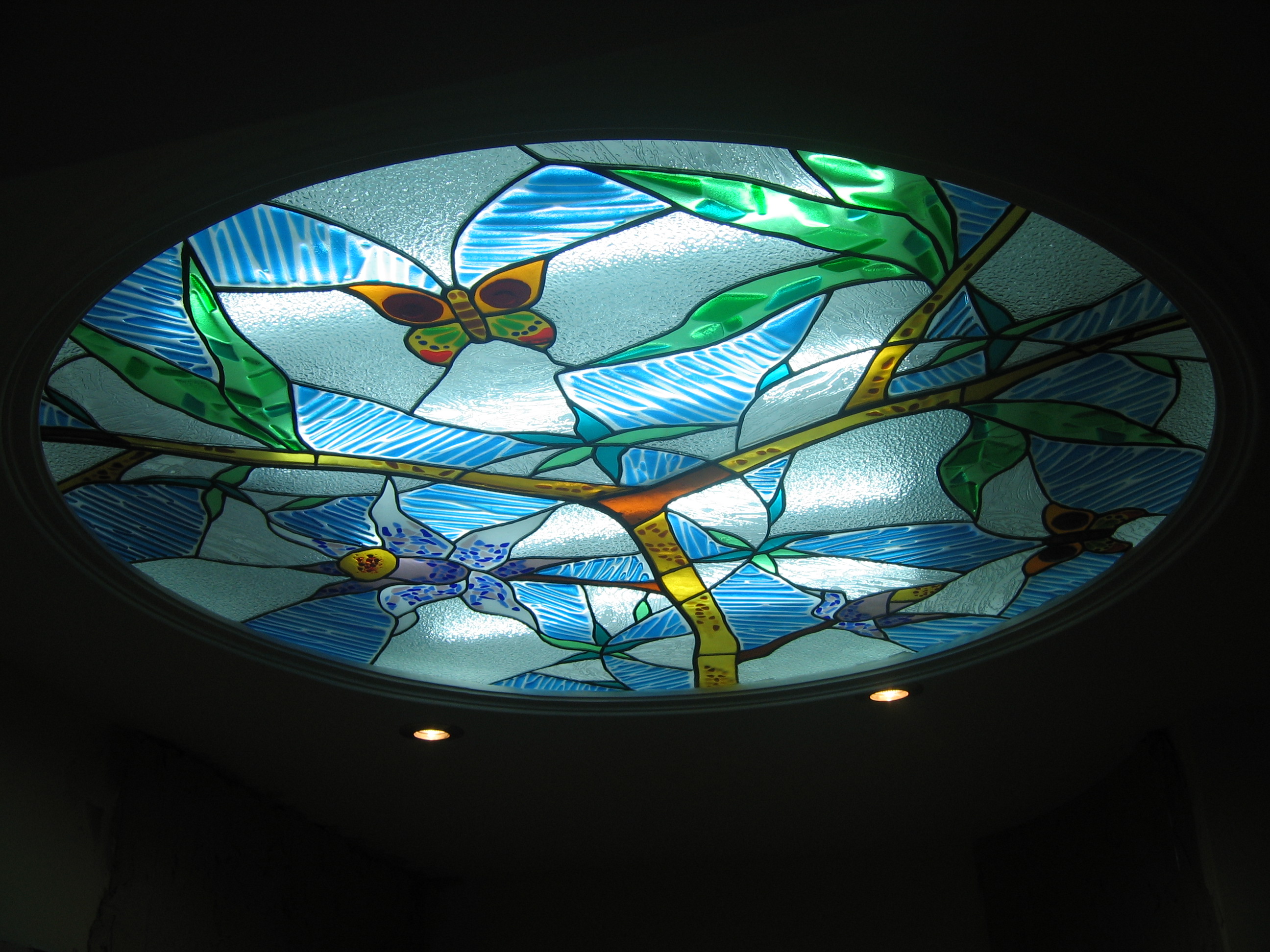 витраж с подсветкой "фьюзинг"."тиффани"