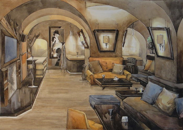 Эскиз караоке-бара.