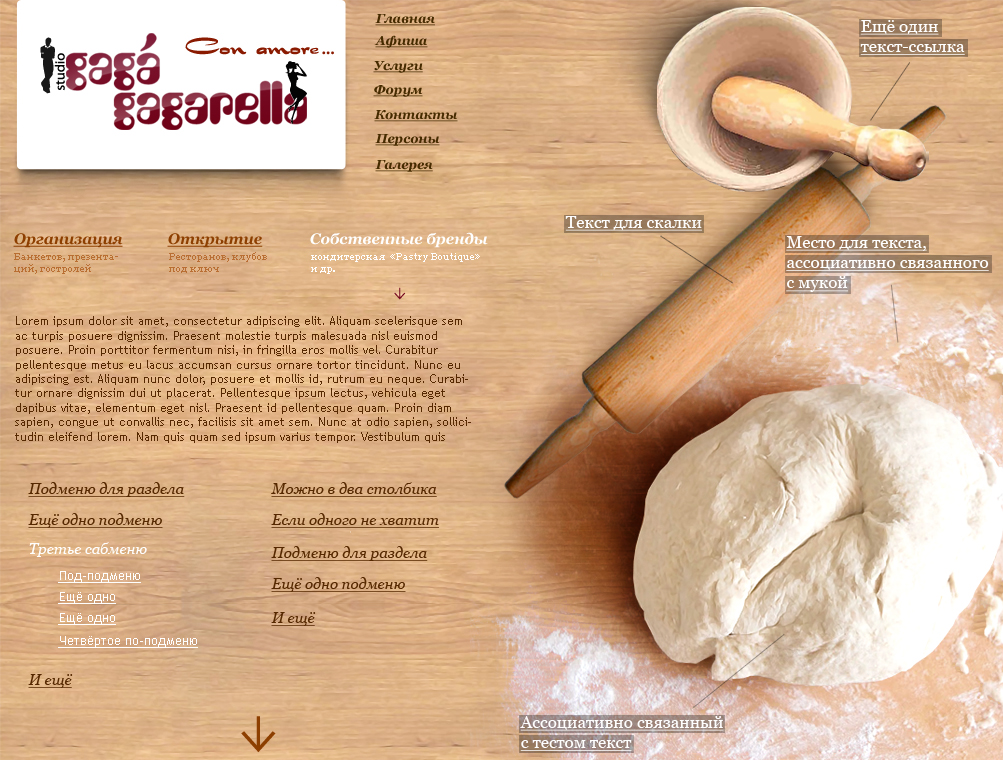 Gaga Gagarella, страница «Собственные бренды»