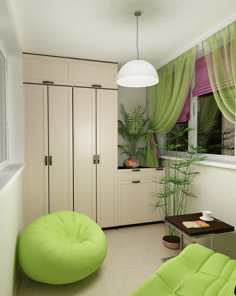 Яркий дизайн 4-х комнатной квартиры(балкон)