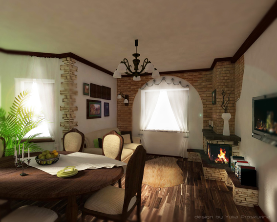 Столовая в "Чешском Доме" с элементами "кантри"