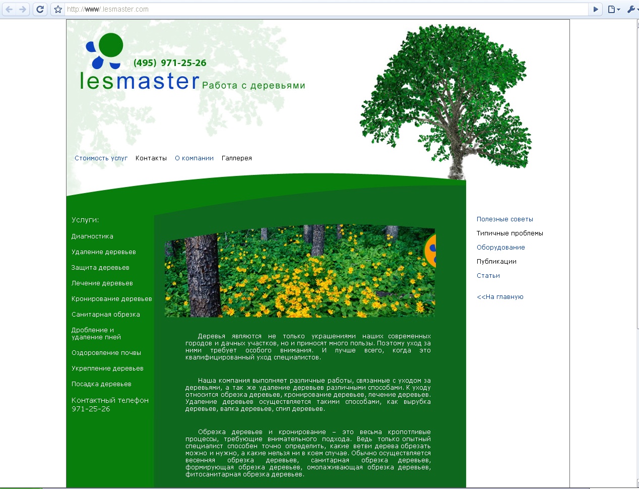 Тематический сайт о деревьях