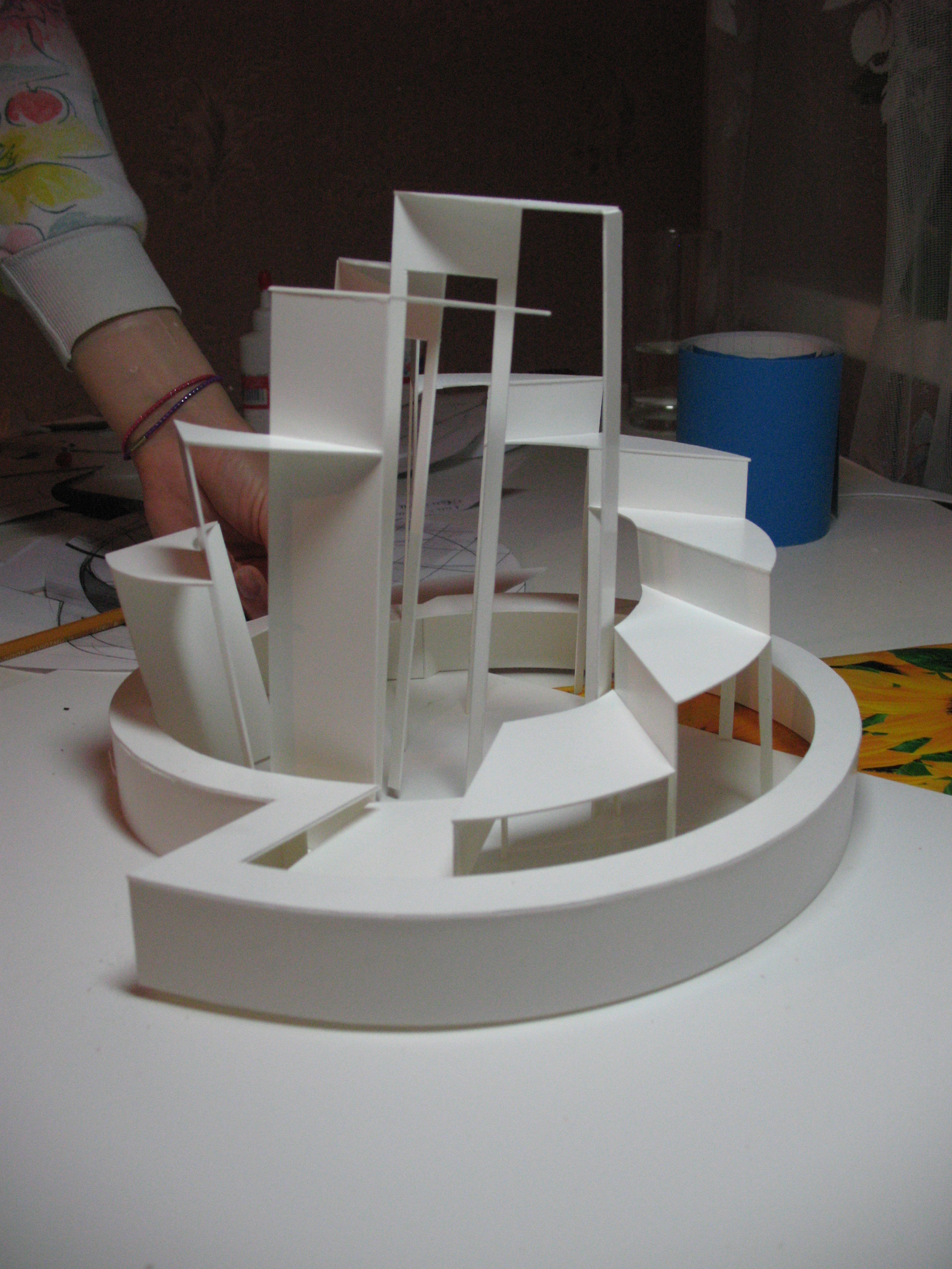 макет фонтана в процессе