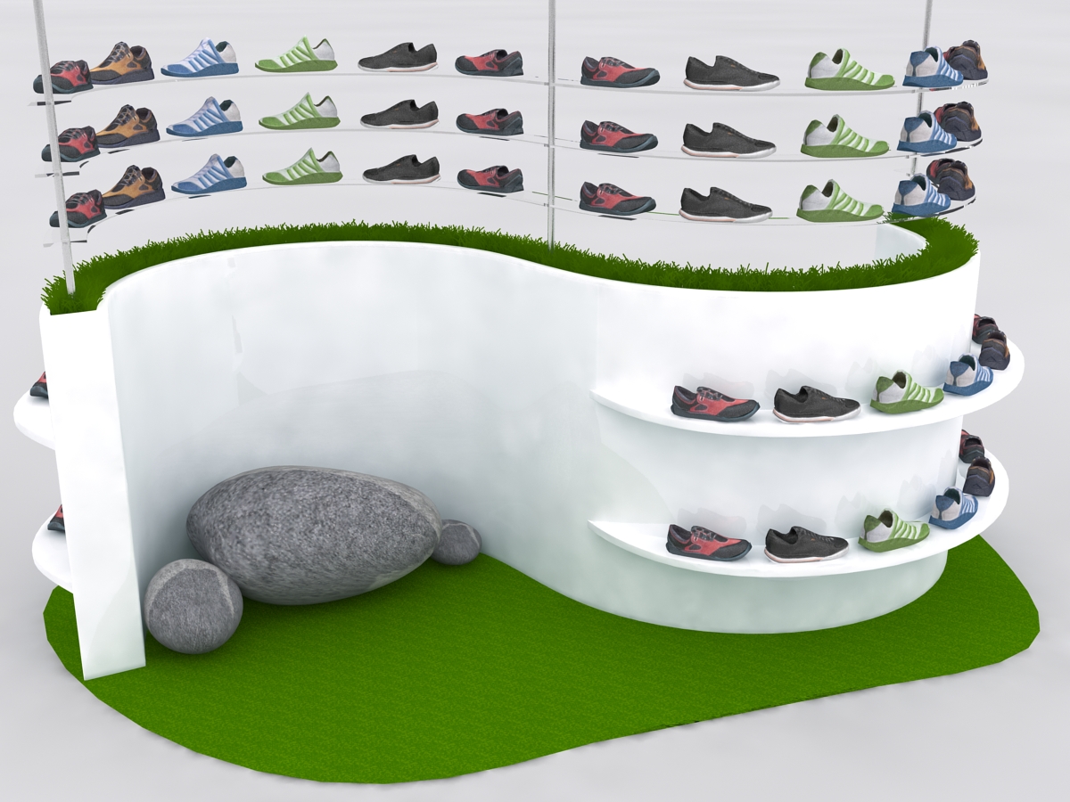 Примерочная зона для магазина обуви