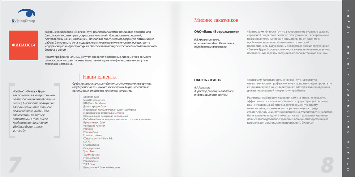 Каталог отзывов клиентов. 2008.