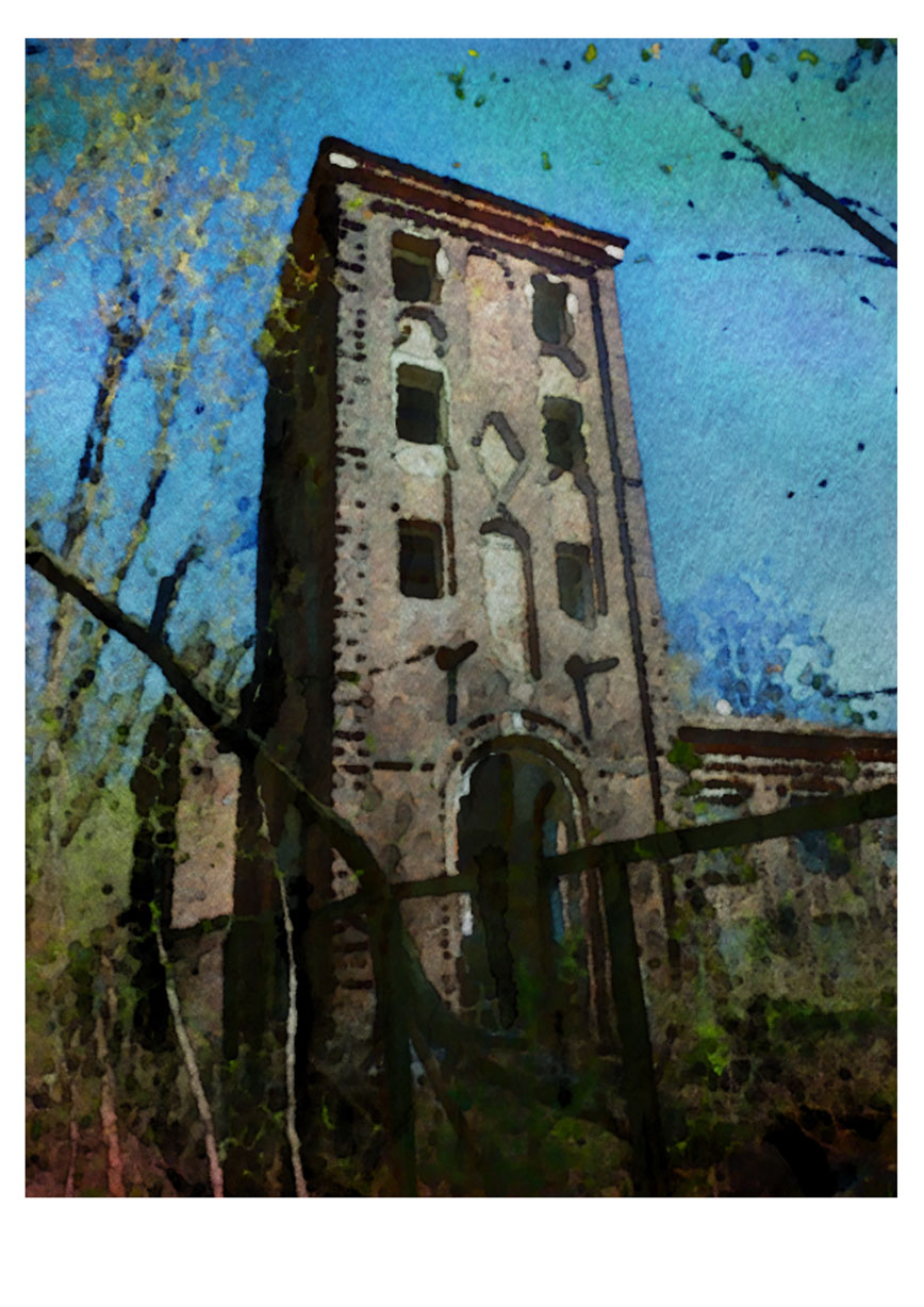 Этюд "Развалины". акварель