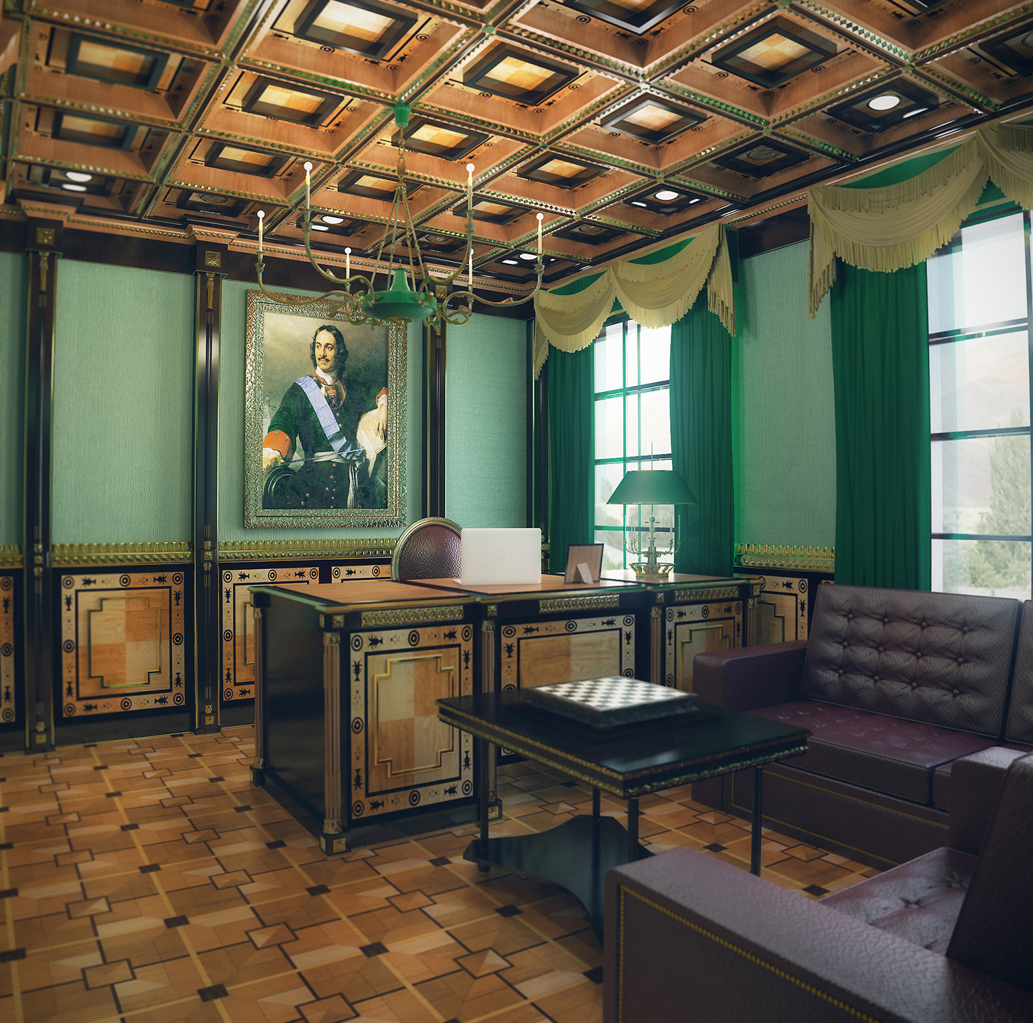 Виз. Кабинет в стиле "Ампир" кам.1