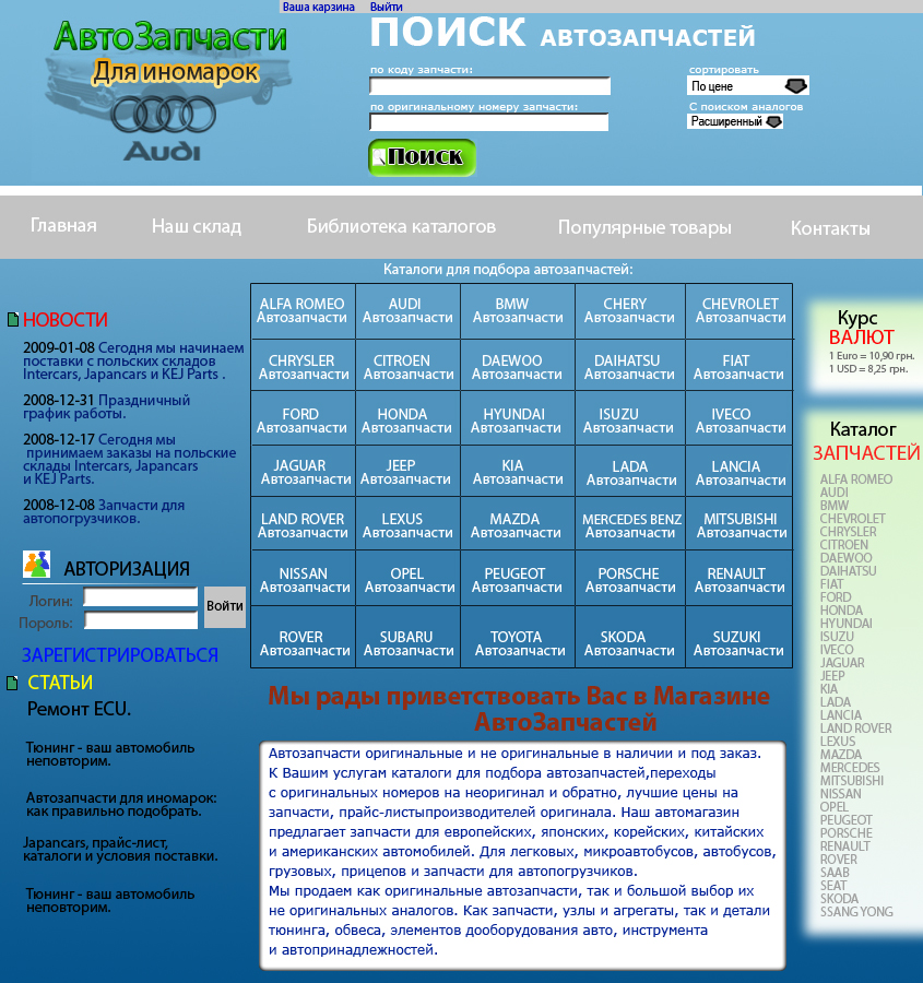 Автозапчасти для иномарок