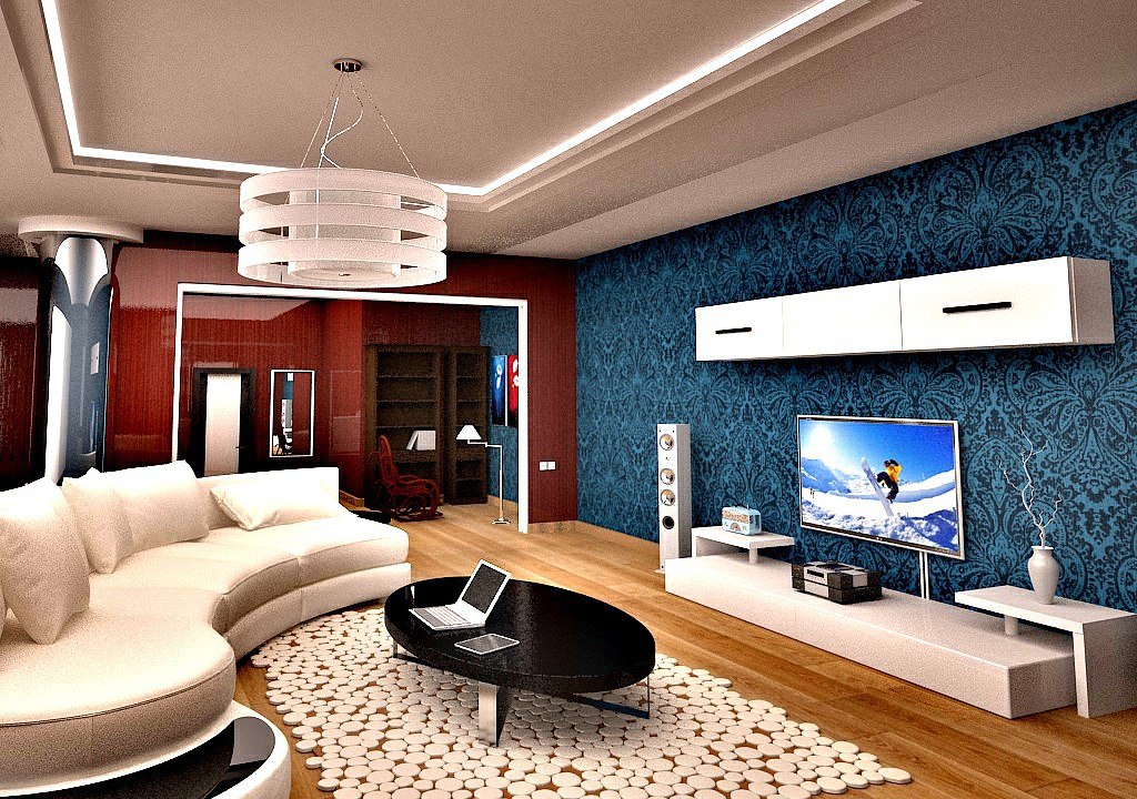 Гостинная с коридором 