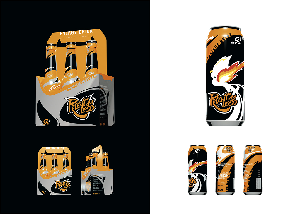 Разработка концепции упаковки для энергетического напитка Relentless