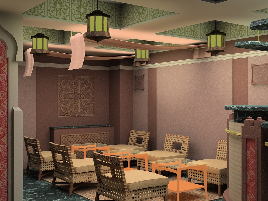 холл косметического салона в восточном стиле