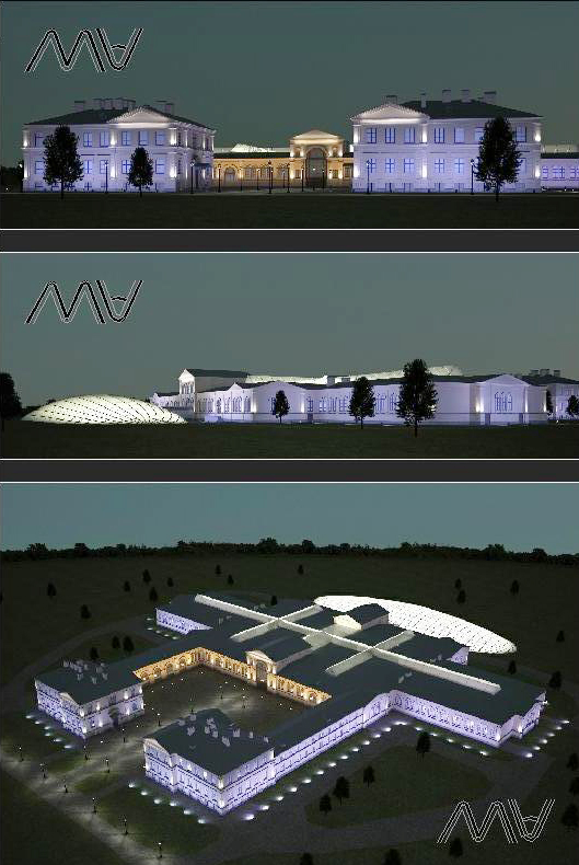 Архитектурное освещение фасадов комплекса "Михайловка"