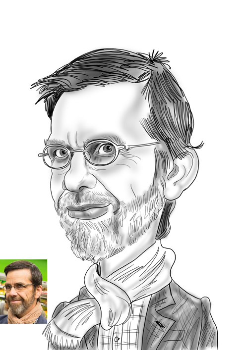 быстрый черно-белый шарж