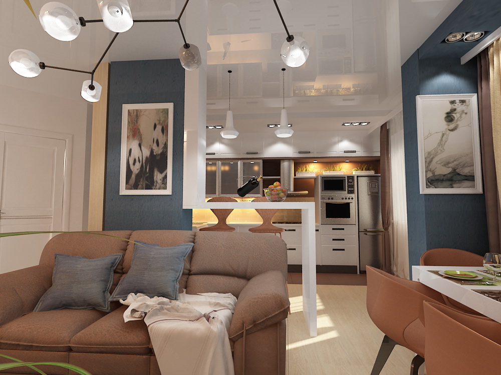 интерьер кухни-гостиной