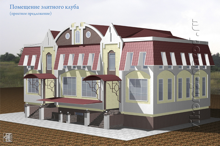 Макет здания элитного клуба