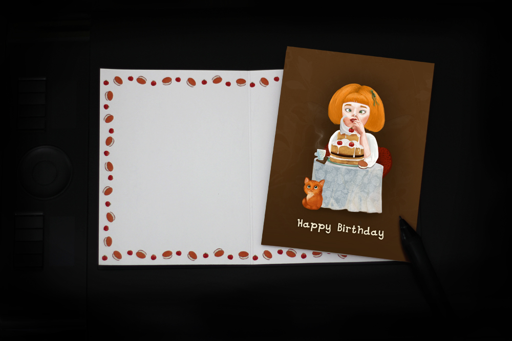 открытка "Happy Birthday"