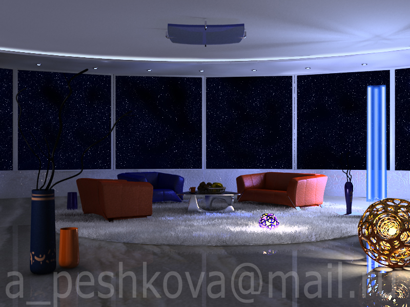 Интерьер, 3D-Max, Vray, Photoshop