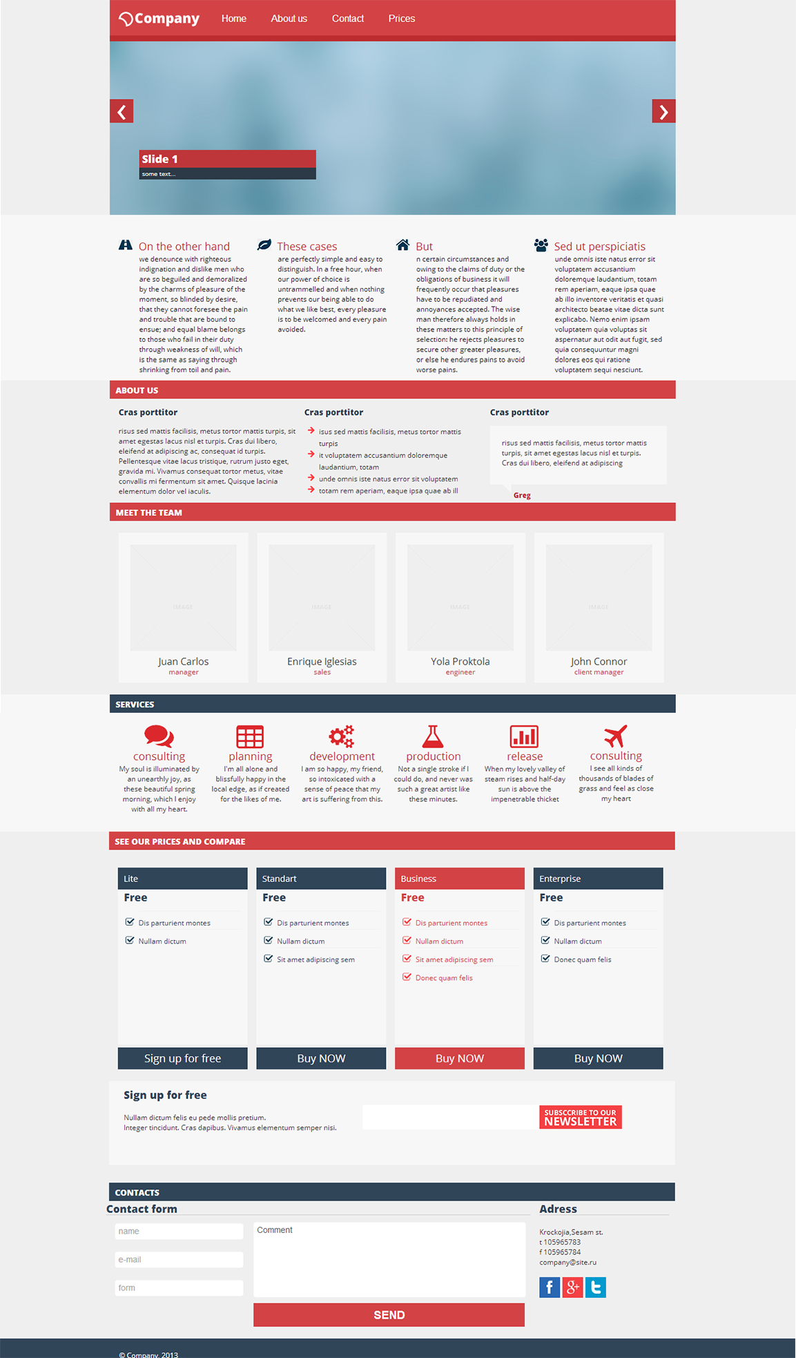 flat сайт визитка