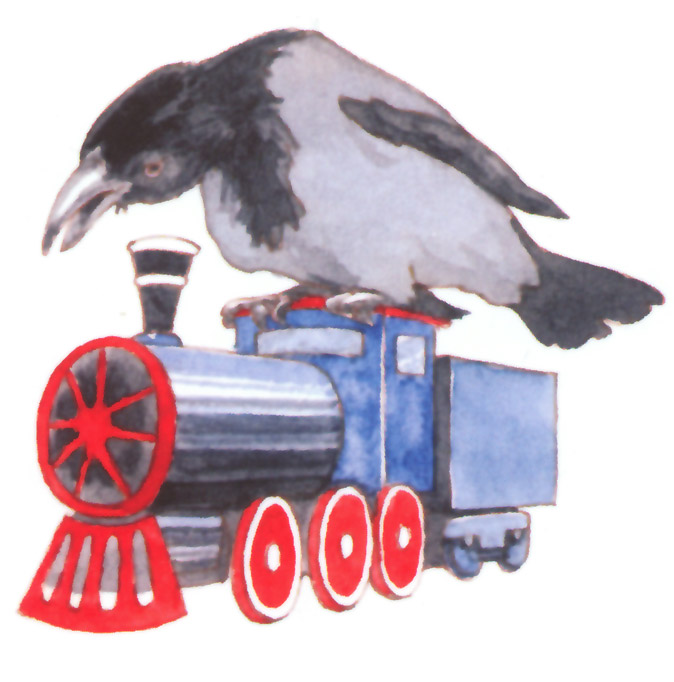 акварель "паровоз"