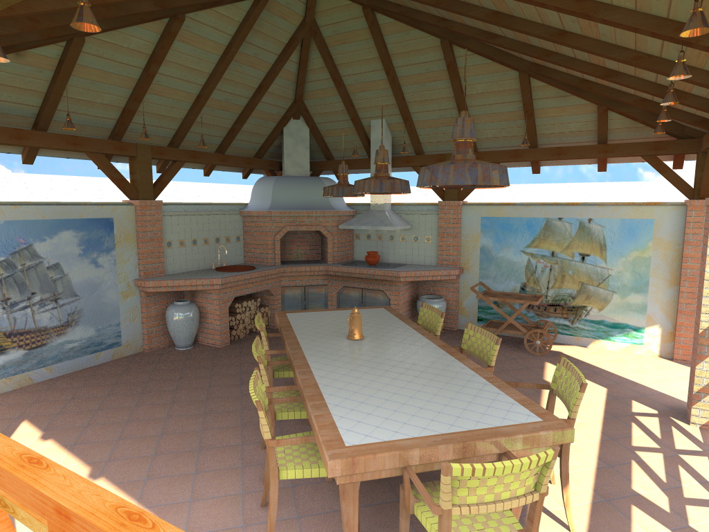 Беседка барбекю