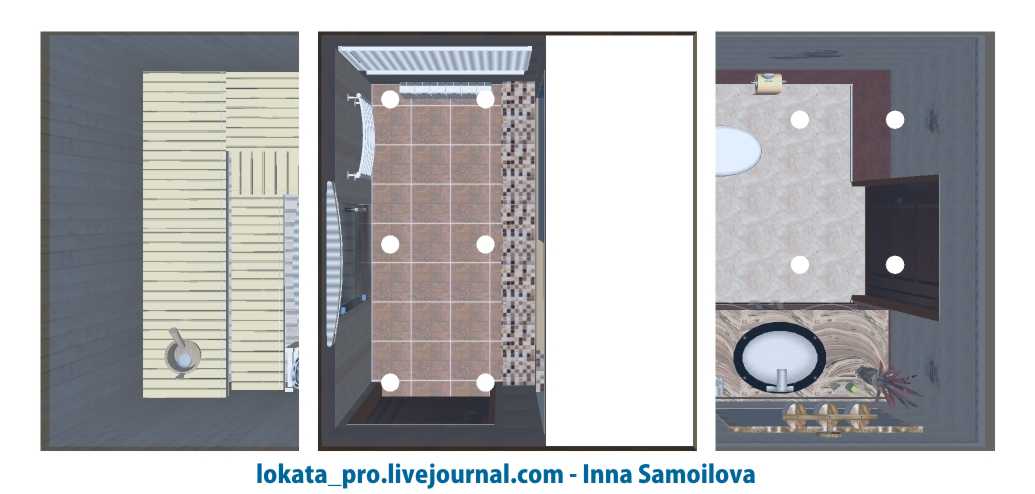 Сауна-Помывочная (ванная) -Туалет. Вид сверху. Коттедж. Первомайка