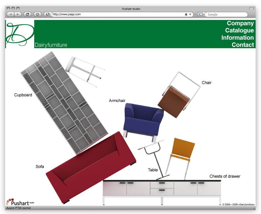 Сайт производителя мебели.
