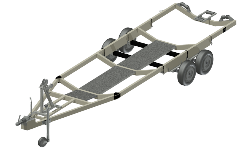 3D моделирование трейлера для перевозки катера