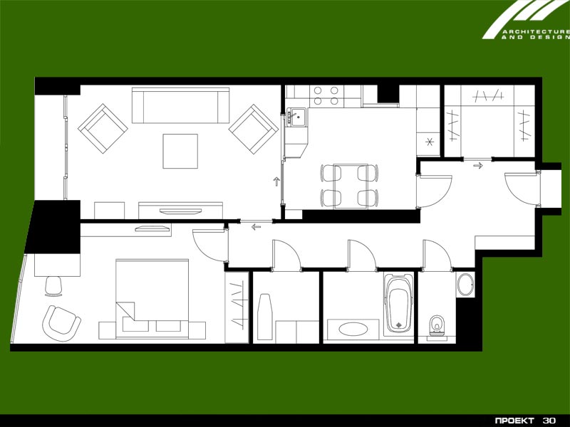 Проект 30 квартира в "Кутузовской Ривьере" Москва