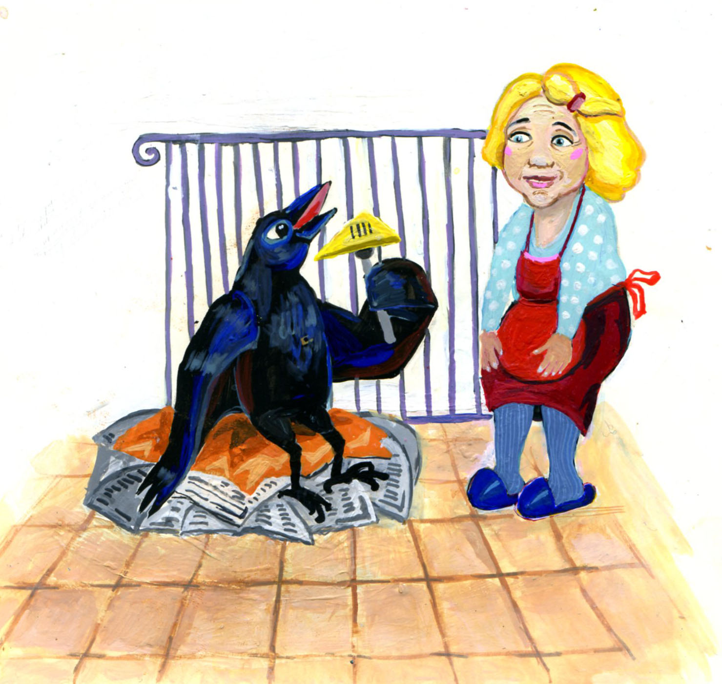 ворона на болконе