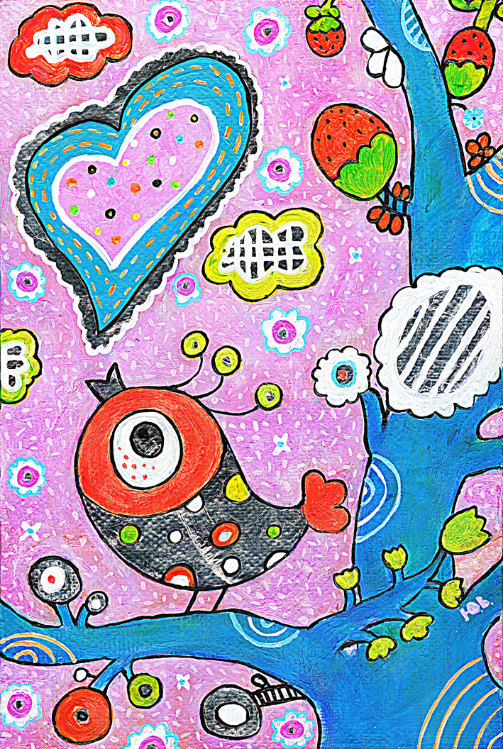 Птичка на дереве.