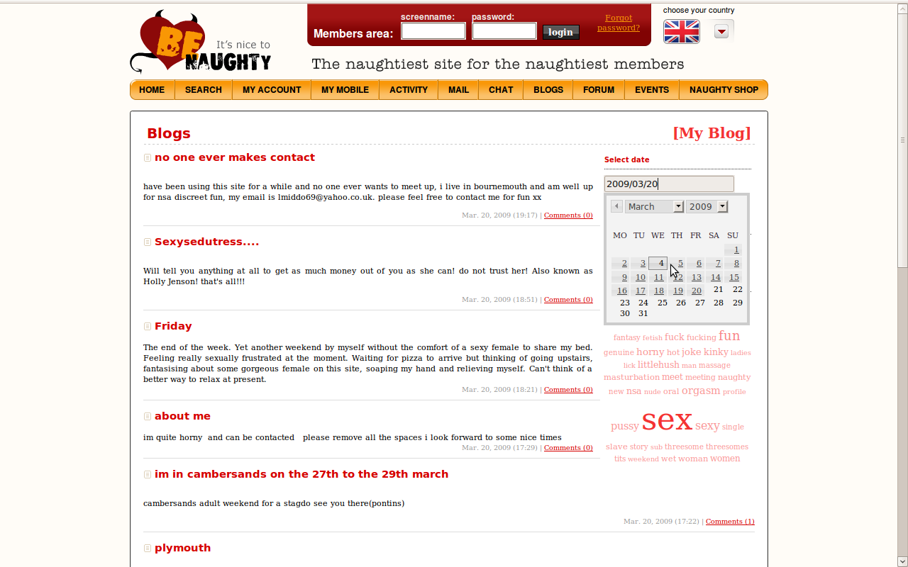 Сайт знакомств BeNaughty (только для взрослых)