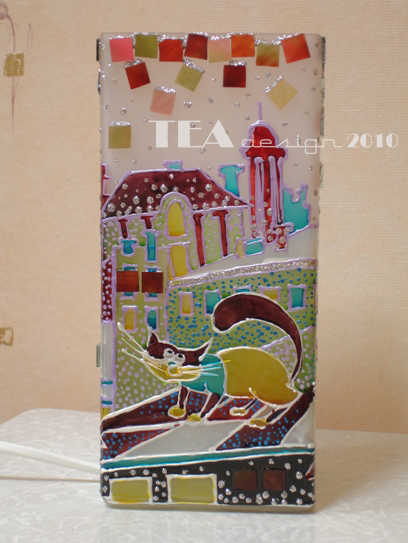 Роспись по стеклу. Бра, сторона 3