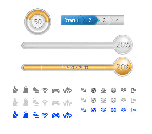 Иконки, элементы интерфейса для karofilm.ru