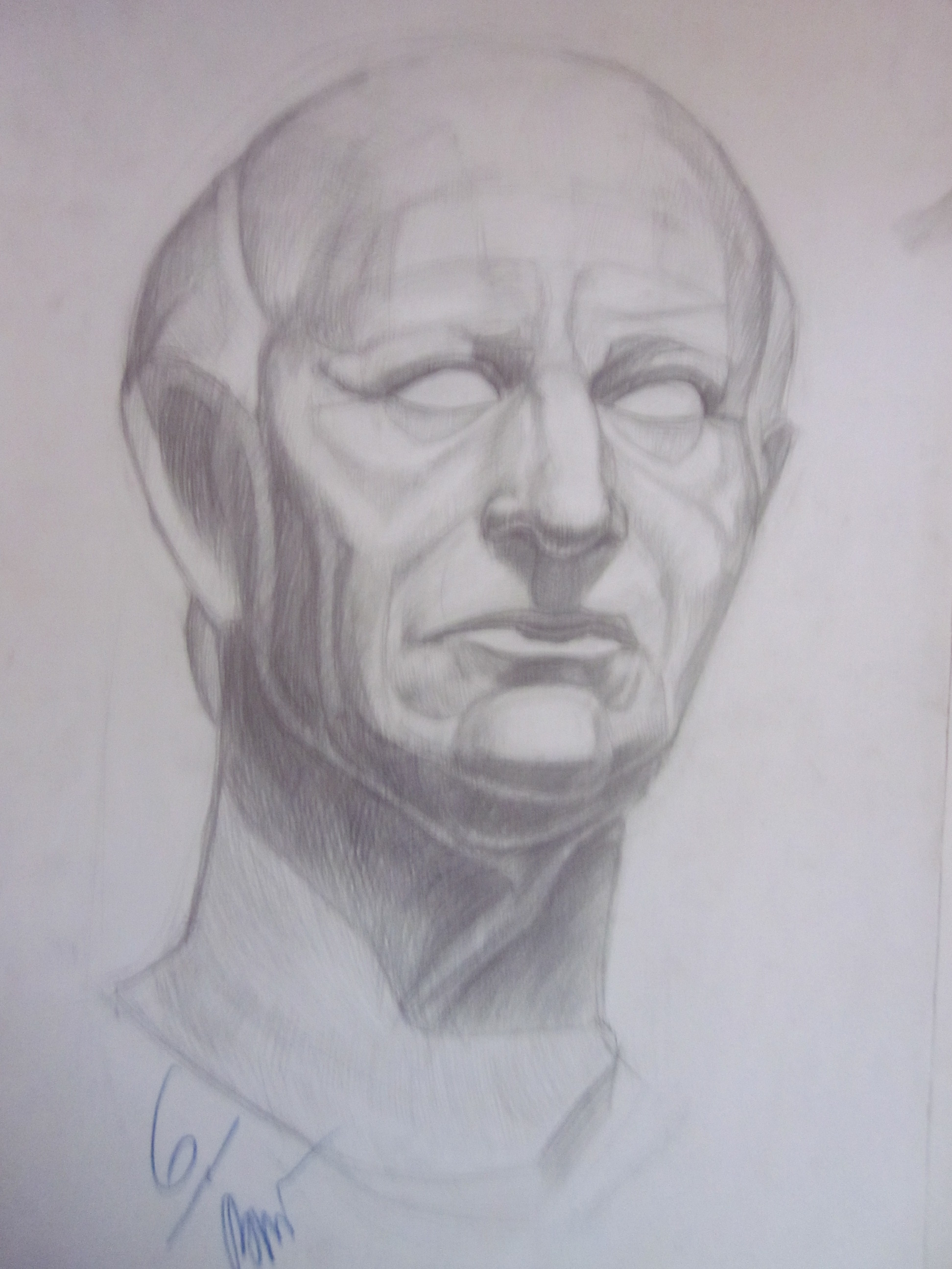 Римлянин, учебная работа, карандаш