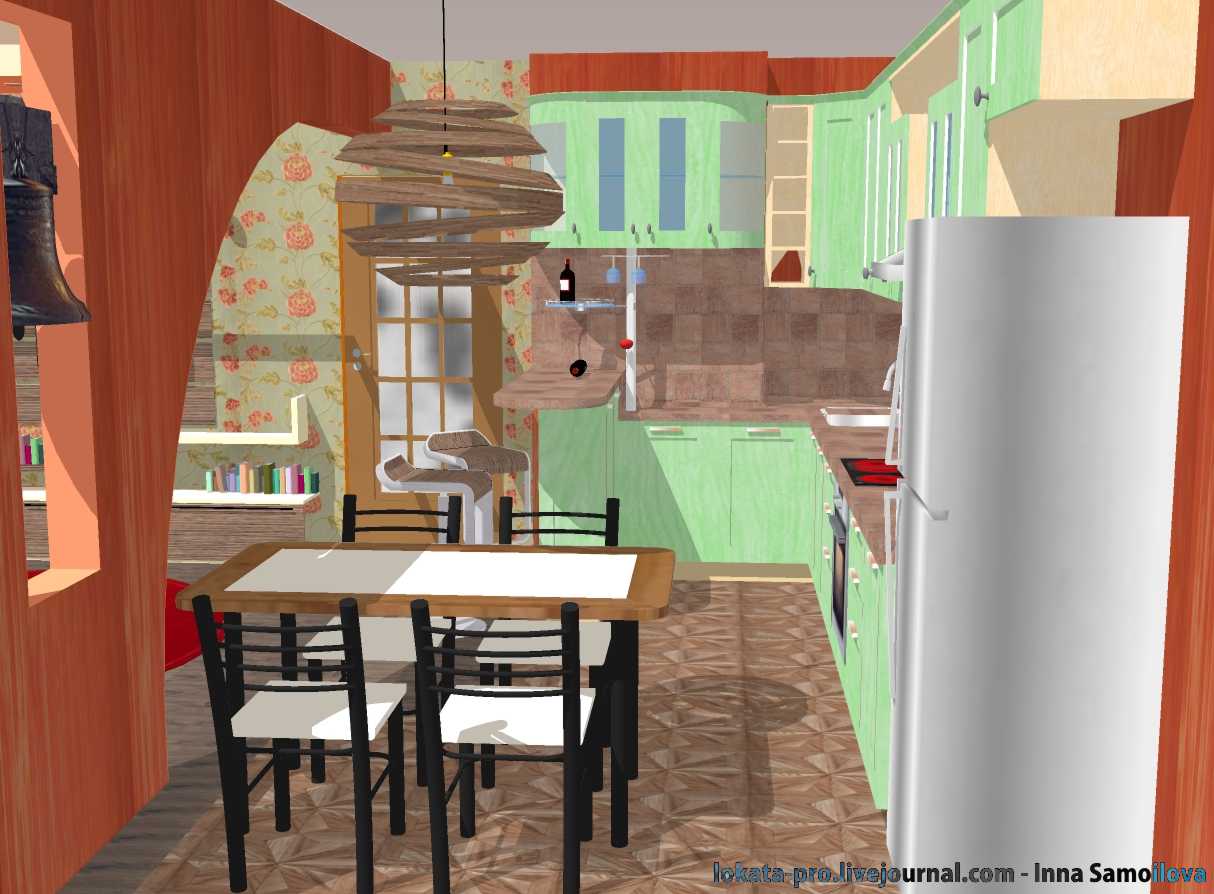 Яркие краски. Кухня-гостиная. Овражная 12