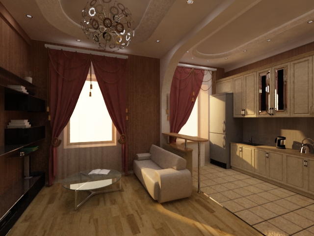 кухня-гостиная в "сталинке"