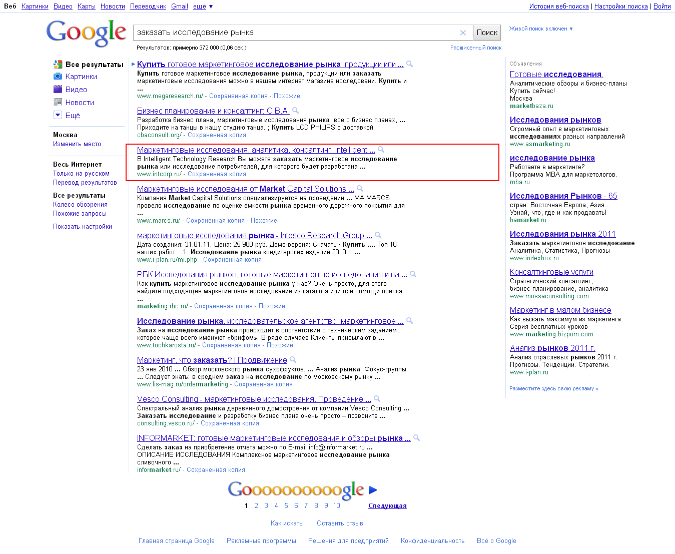 Маркетинговые исследования