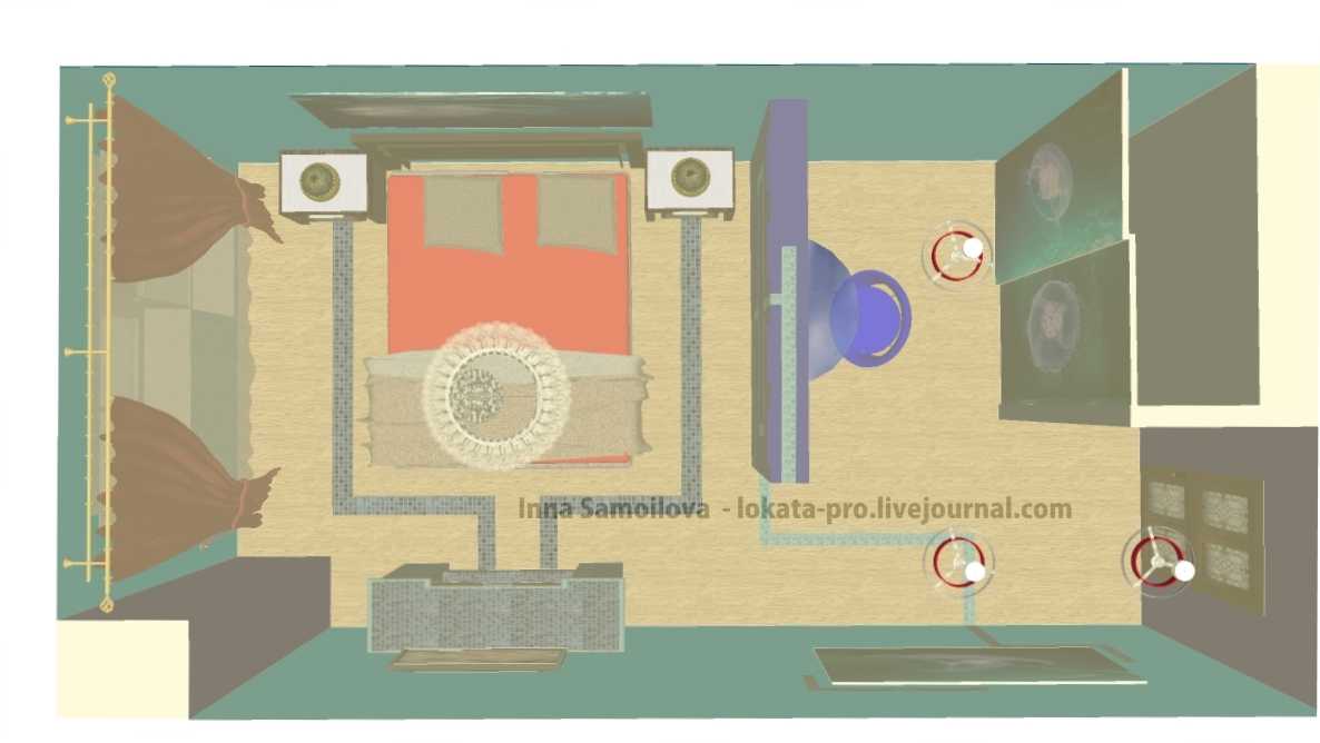 Интерьер подводной спальни