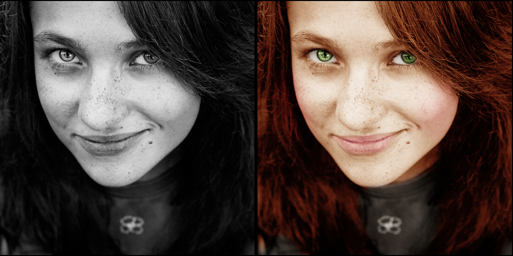 раскраска черно-белого изображения