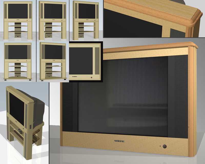 Телевизор с экраном кинескопа 29" в корпусе из дерева
