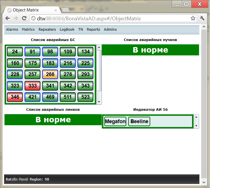 Система мониторинга объектов сотовой сети