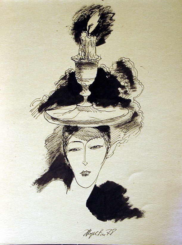 со свечой на голове