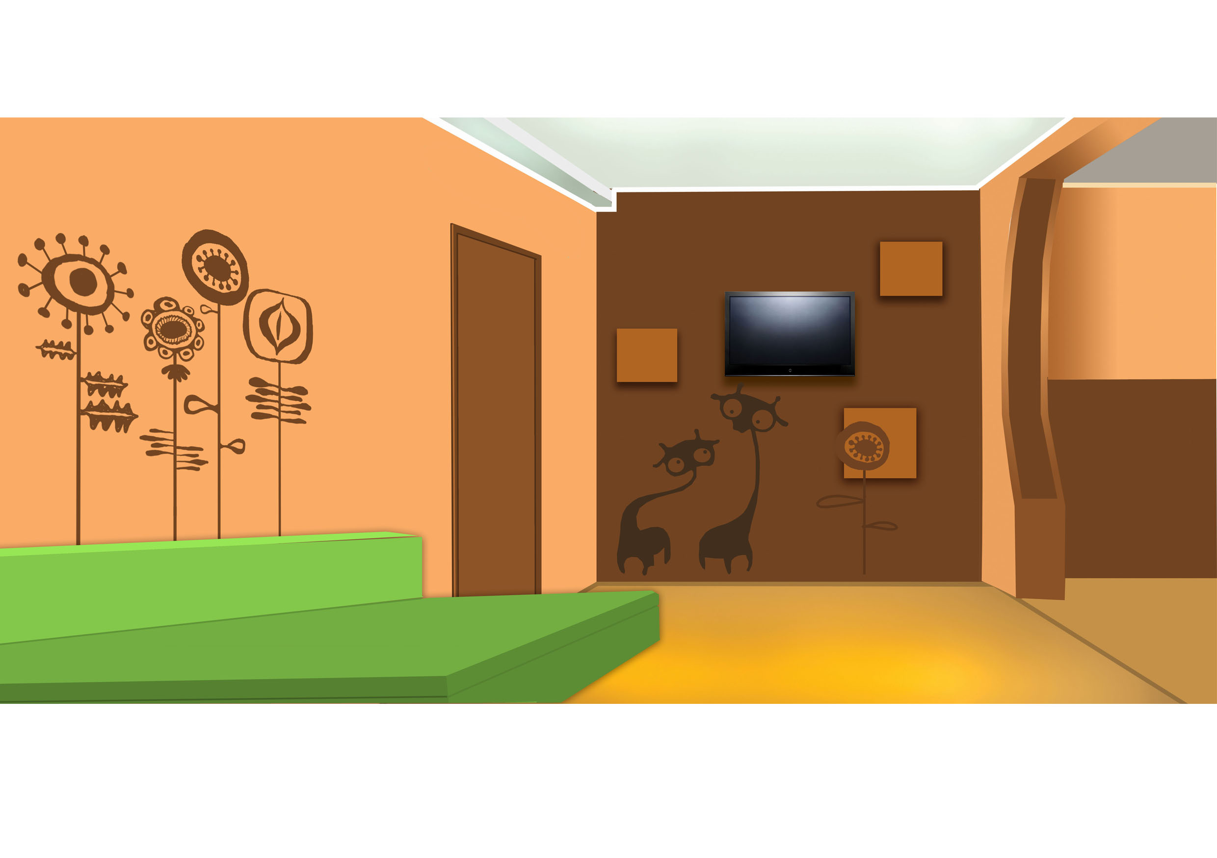 эскизный вариант по росписи интеръера