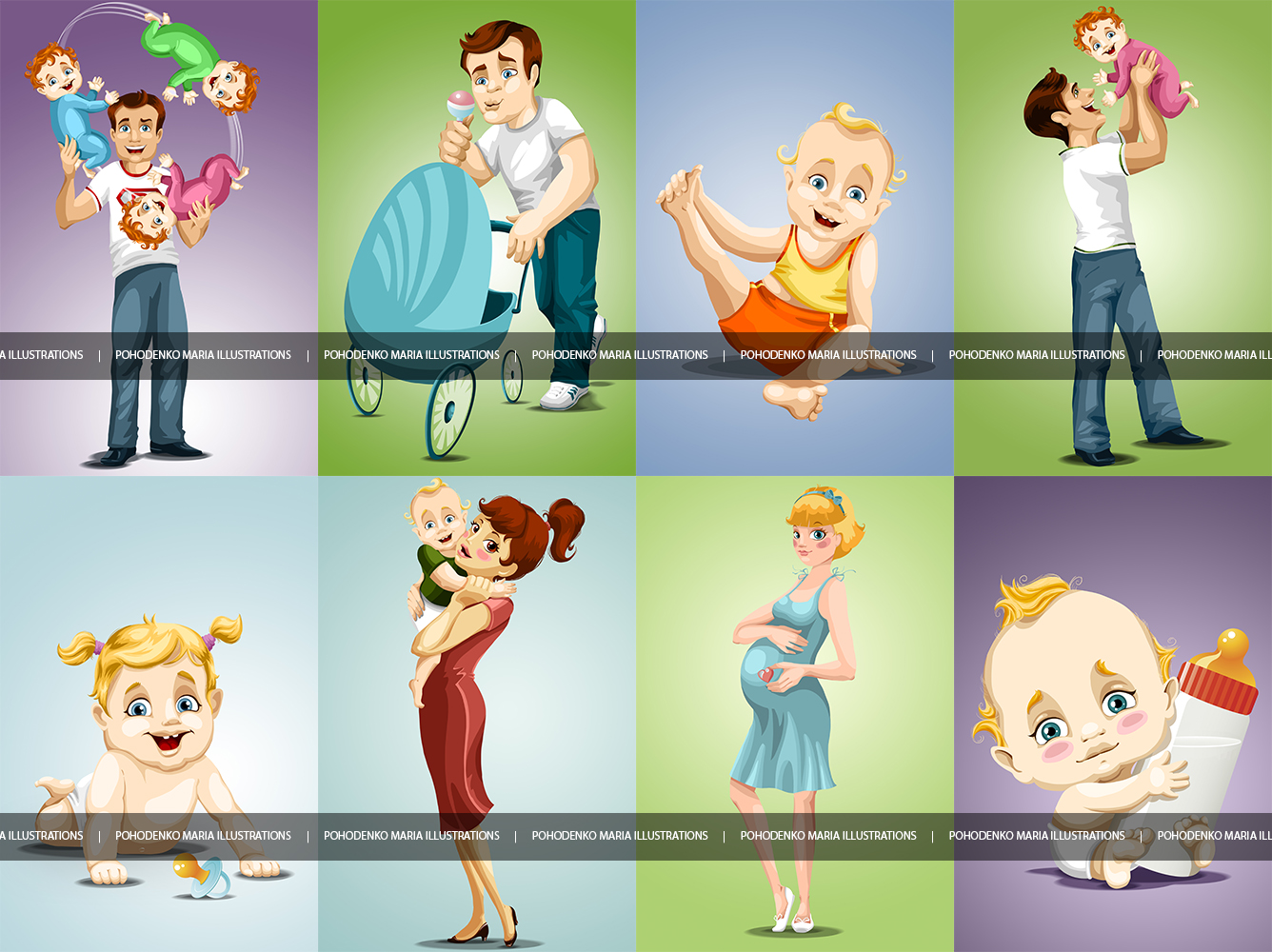 Серия иллюстраций "Моя семья"